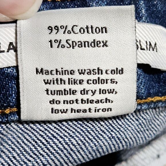 American Tall Jeans Womens 32x37 Blue Denim Long Lola Ultra High Rise Slim Pants - Picture 6 of 10